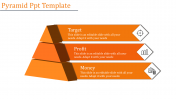 Simple Pyramid PPT Template Design With Three Nodes