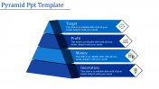 Effective Pyramid PPT Template In Blue Color Slide Design