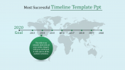 Timeline Template PPT - WorldMap Background Image