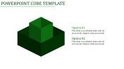 Attractive PowerPoint Cube Template In Green Color