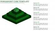 Elegant PowerPoint Cube Template In Green Color Slide