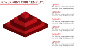 Incredible PowerPoint Cube Template In Red Color Slide