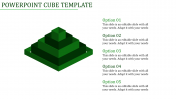 Amazing PowerPoint Cube Template In Green Color Slide