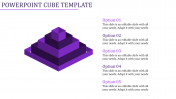 Attractive PowerPoint Cube Template In Purple Color