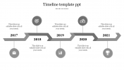 Fantastic Timeline Template PPT with Five Nodes Slides