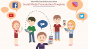 social media presentation template with social icons
