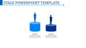 Innovative Stage PowerPoint Template In Blue Color Slide
