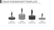 Elegant Stage PowerPoint Template In Grey Color Slide