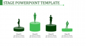 Stunning Stage PowerPoint Template In Green Colors