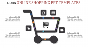 Attractive Trolley Model Online Shopping PPT Templates