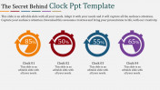 Amazing Clock PPT Template Slide Designs With Four Node