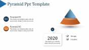 Imaginative Pyramid PPT Template with Two Nodes Slide