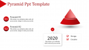Innovative Pyramid PPT Template on Red Colour Slides