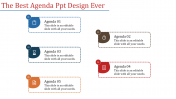 Best Agenda PPT Design With Five Nodes Slide Design