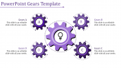 Purple Theme PowerPoint Gears Template For presentation