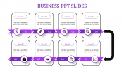 Stunning Business PowerPoint Presentation With Purple Color