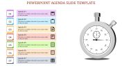 Stunning PowerPoint Agenda Slide Template Design With Clock