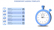Clock Model PowerPoint Agenda Slide Template-5 Blue