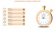 Clock shape PowerPoint Agenda Slide Template-with 5 Orange
