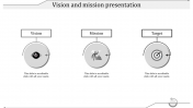 Best Vision And Mission Presentation With Three Nodes