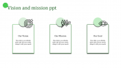 Creative Vision And Mission PPT Slide With Three Node