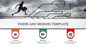 Vision And Mission Template PPT and Google Slides With Three Node