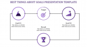 Best Goals Presentation Template With Purple Icons