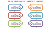Colorful Six Node Editable Timeline PowerPoint Presentation