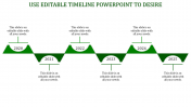 Creative And Editable Timeline PowerPoint In Green color