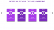 Awesome Editable Timeline PowerPoint In Purple Color Slide