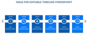 Use Editable Timeline PowerPoint In Blue Color Slide
