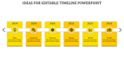 Amazing Editable Timeline PowerPoint In Yellow Color