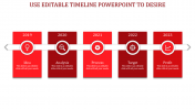 Best Editable Timeline PowerPoint In Red Color Slide