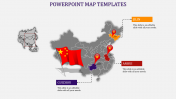 Get PowerPoint Map Templates Presentation- Three Node