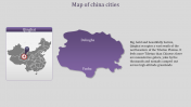 Creative Map Of China Cities PowerPoint Template Design