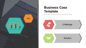 Classic Business Case Template PPT With Chart and Hexagons.