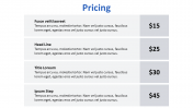 Predesigned  PowerPoint design pricing Table Template