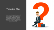 Attractive Thinking Man PowerPoint Template Presentation