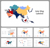 Asia Map Labeled PowerPoint and Google Slides Templates
