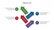 Creative Zig Zag Line Model Template For PPT Slides
