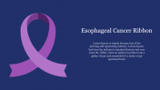 Esophageal Cancer Ribbon Presentation Template Purple Theme