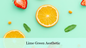 Astonishing Lime Green Aesthetic Background PPT Template
