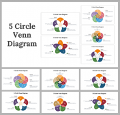 5 Circle Venn Diagram PowerPoint and Google Slides Templates