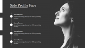 Side Profile Face PowerPoint Template-Black and white theme
