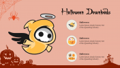 Cute Halloween Downloads PPT Template With Three Nodes