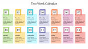 Innovative Two Week Calendar Template Presentation