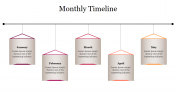 Hanging Monthly Timeline PowerPoint Template
