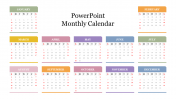 Multicolor 2022 PowerPoint Monthly Calendar Template