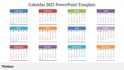 Attractive Calendar 2022 PowerPoint Template Slide PPT