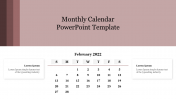 Editable Modern Monthly Calendar PowerPoint Template Slide